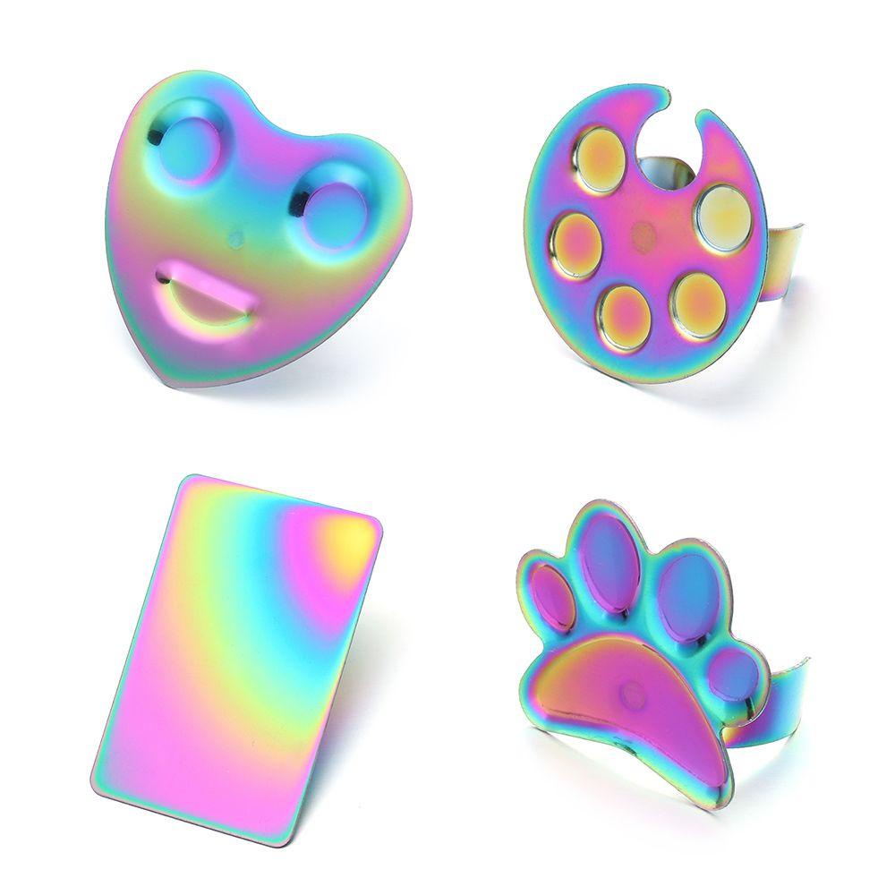 Set 1 / 2 Khay Đựng Màu Sơn Móng Hình Móng Vuốt Mèo Bằng Thép Không Gỉ