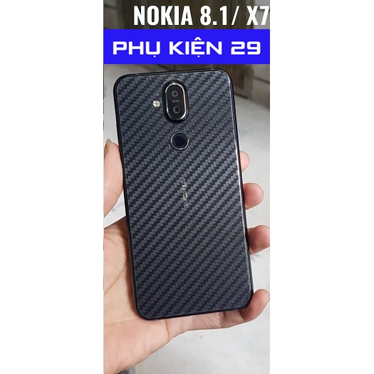 [Nokia X7/Nokia 8.1] Dán lưng 3D vân Cacbon - Carbon