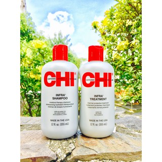 Dầu gội, dầu xả CHI Infra 355ml phục hồi tóc hư tổn hiệu quả tại nhà