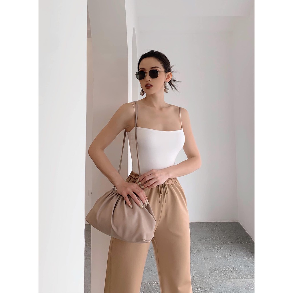 Áo Hai Dây Bodysuit Nữ Busy Hai Lớp Thun Dẻo Co Giãn Ôm Sát HDB