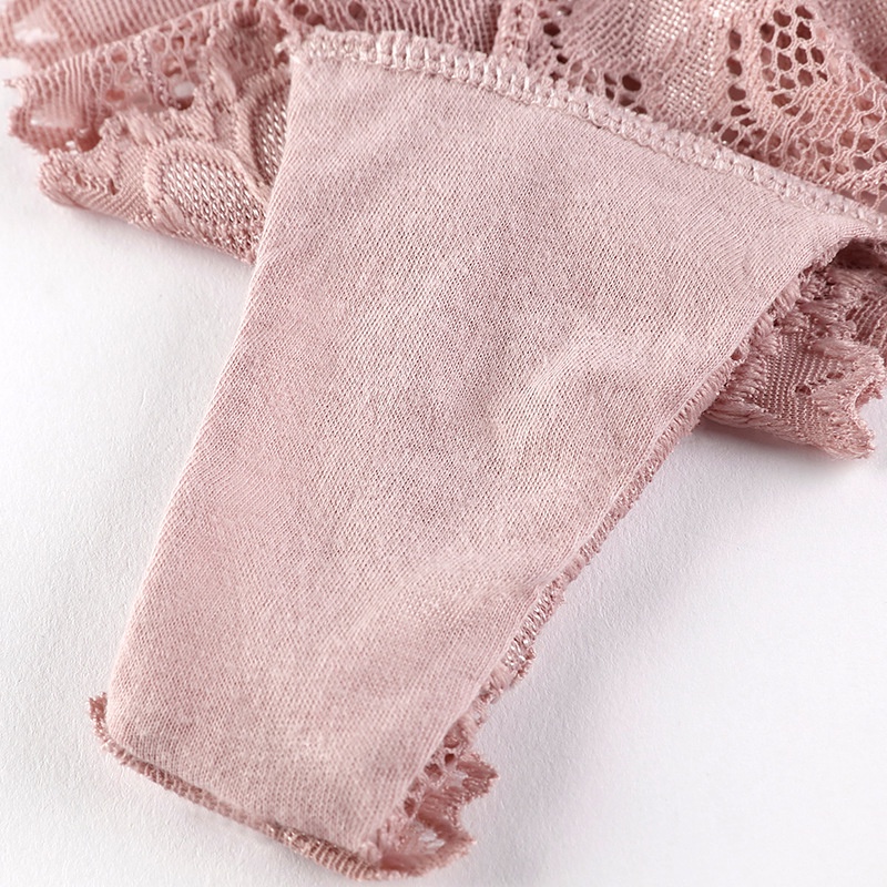 Quần lót nữ lọt khe sexy vải ren đính nơ sang trọng quyến rũ - QR002