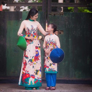 Áo dài satin cao cấp