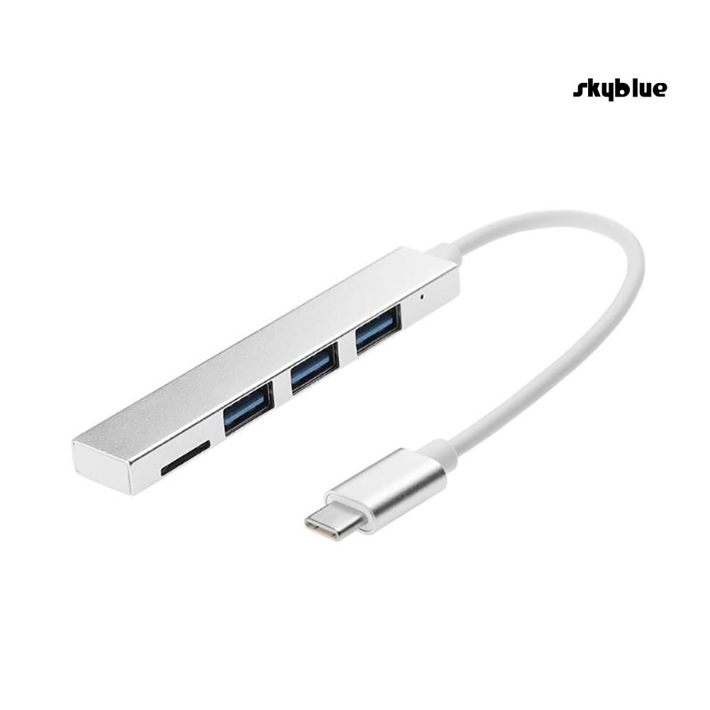 [SK]4 in 1 USB 3.1 Type-C to USB 3.0 TF Reader Slot Hub Adapter for MacBook Pro/Air