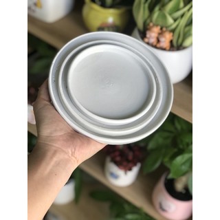 Dĩa lót chậu tráng men