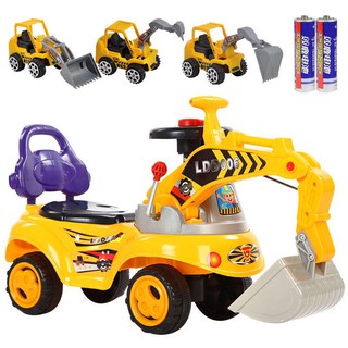 ☜Máy xúc lớn dành cho trẻ em có thể ngồi hoặc trên xe tay ga, xúc, tập đi, kéo, ô tô đồ chơi, công trình <