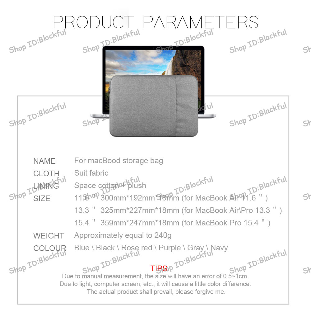Túi đựng máy tính xách tay chống nước 11 12 16 13 15 inch Ốp lưng MacBook Air Pro 2018 2019 Mac Sách Máy tính Vải tay Bao Phụ kiện