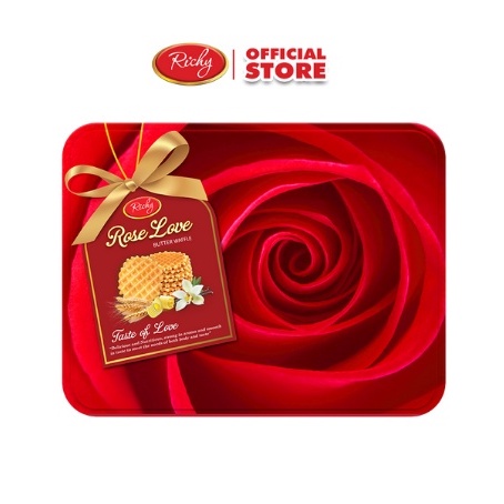 Bánh quy bơ trứng Rose Love Richy hộp thiếc 510gr