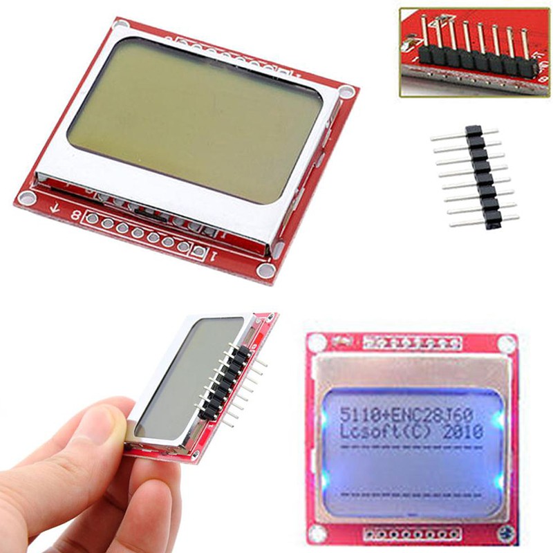 1 Mô Đun Hiển Thị Màn Hình LCD 5110 84 * 48 84x84 Nokia 5110 Arduino