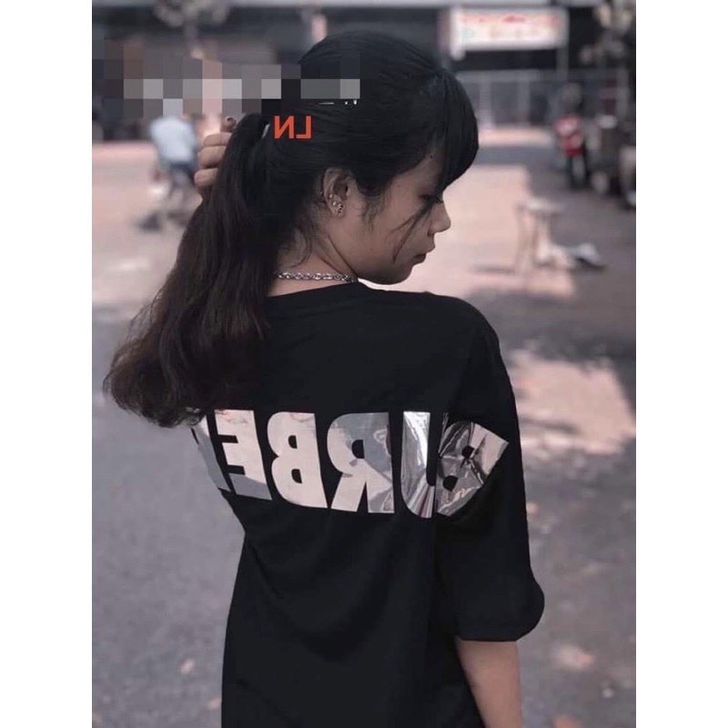 Áo thun in lưng tráng gương chạy vai chữ to nhiều màu BUBE