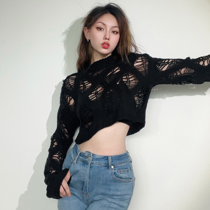 Kliou Áo Lửng Tay Dài Thời Trang Quyến Rũ Cho Nữ