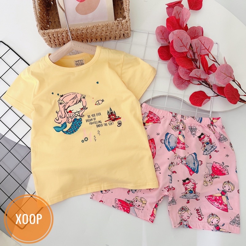 Chọn Mẫu (Bảng 4-16-22kg) Bộ cộc tay cotton xuất hàn quảng châu  cho bé trai bé gái,Đồ bộ thời trang trẻ em mặc nhà BC77