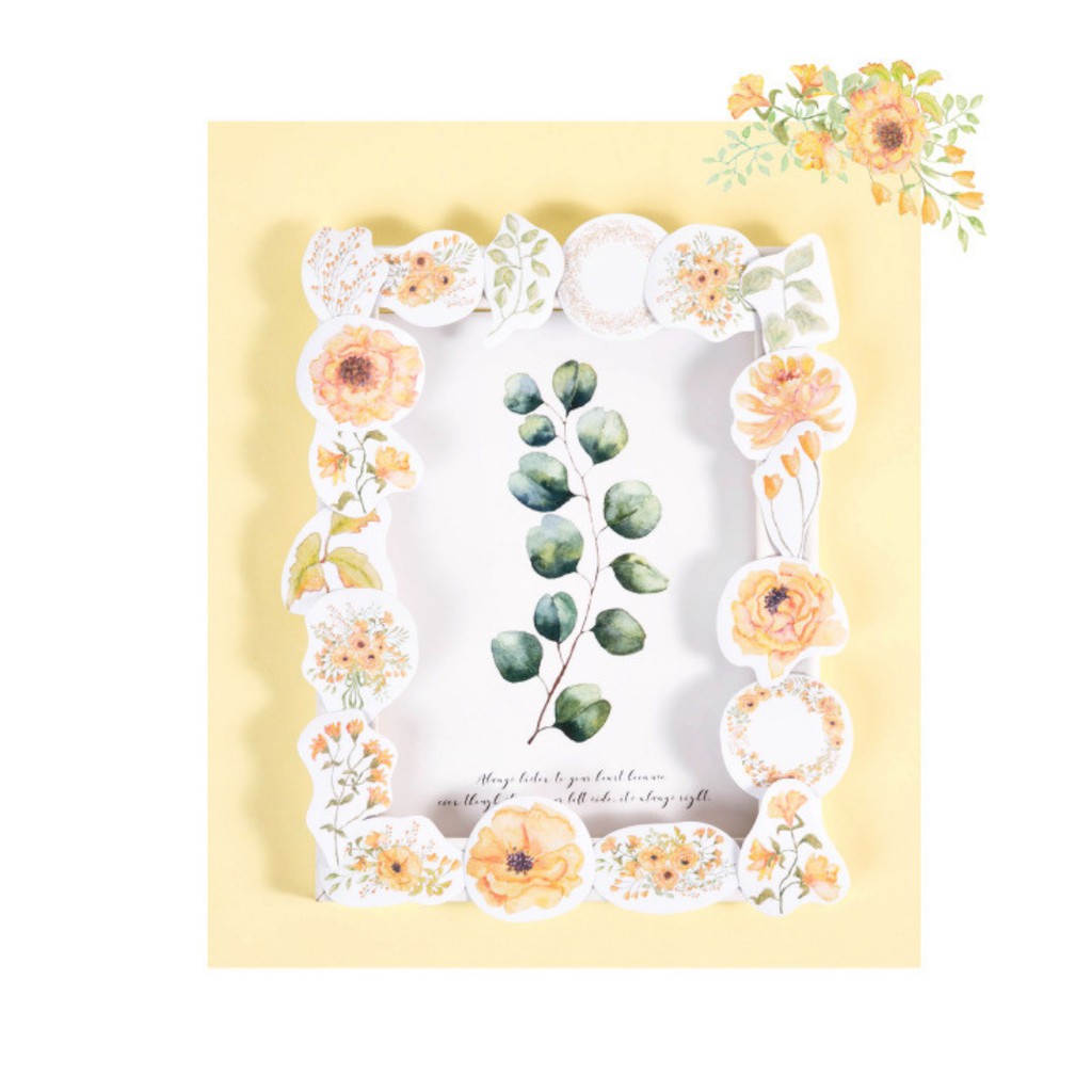 Hộp 46 Miếng dán Sticker trang trí nhật ký chủ đề Vườn Hoa Mùa Thu Box Sticker ST466