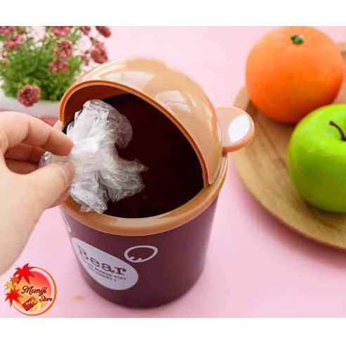 Thùng Đựng Rác Để Bàn Mini Xinh Xắn (Mặt Con Thú)