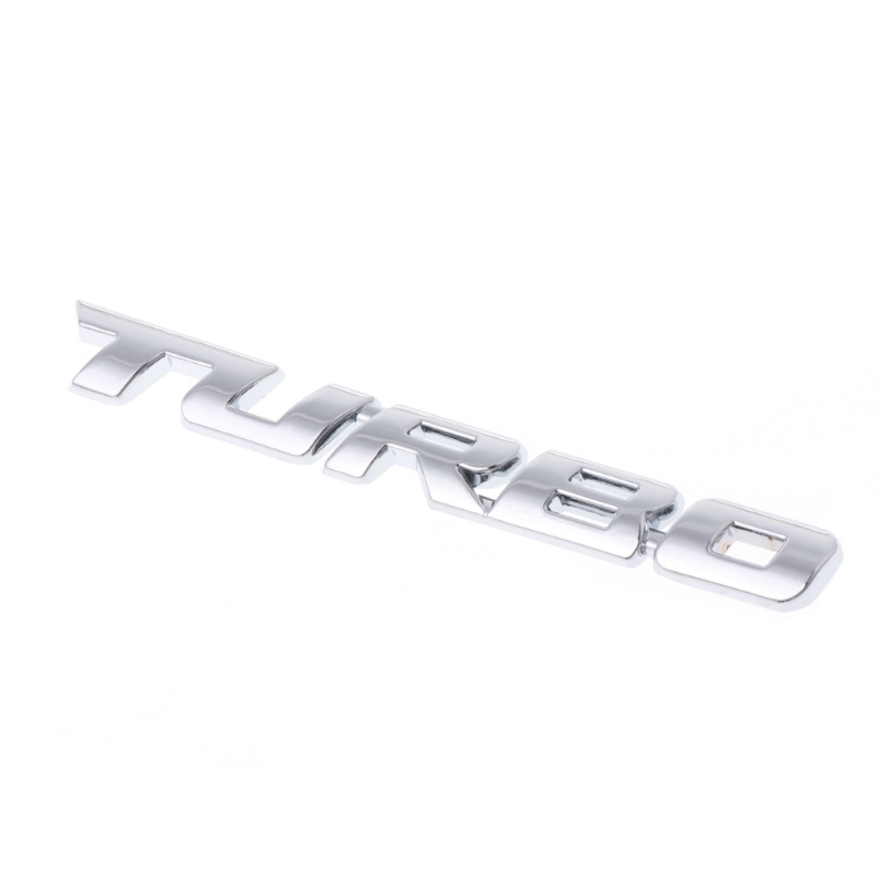 Đề Can Trang Trí Xe Hơi/ Xe Tải Hình Chữ Turbo 3D Bằng Kim Loại Crom