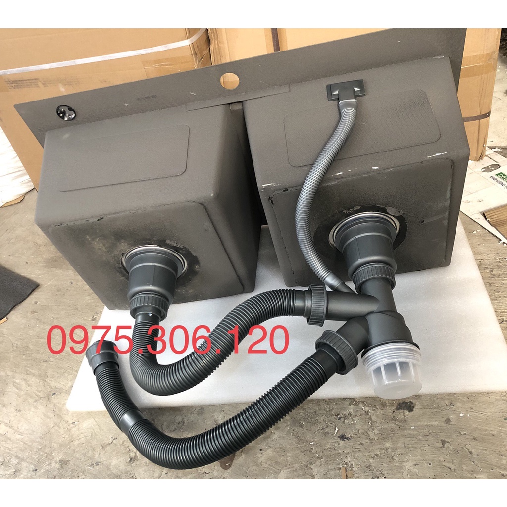 [CHẬU ĐÚC] Chậu Rửa Chén inox SUS 304 N7 8245 NA.GRAND và xả và Vòi Chén lạnh và dây inox