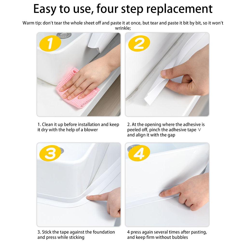 Cuộn Băng Keo Dán Viền Toilet Chống Thấm Nước Tiện Dụng