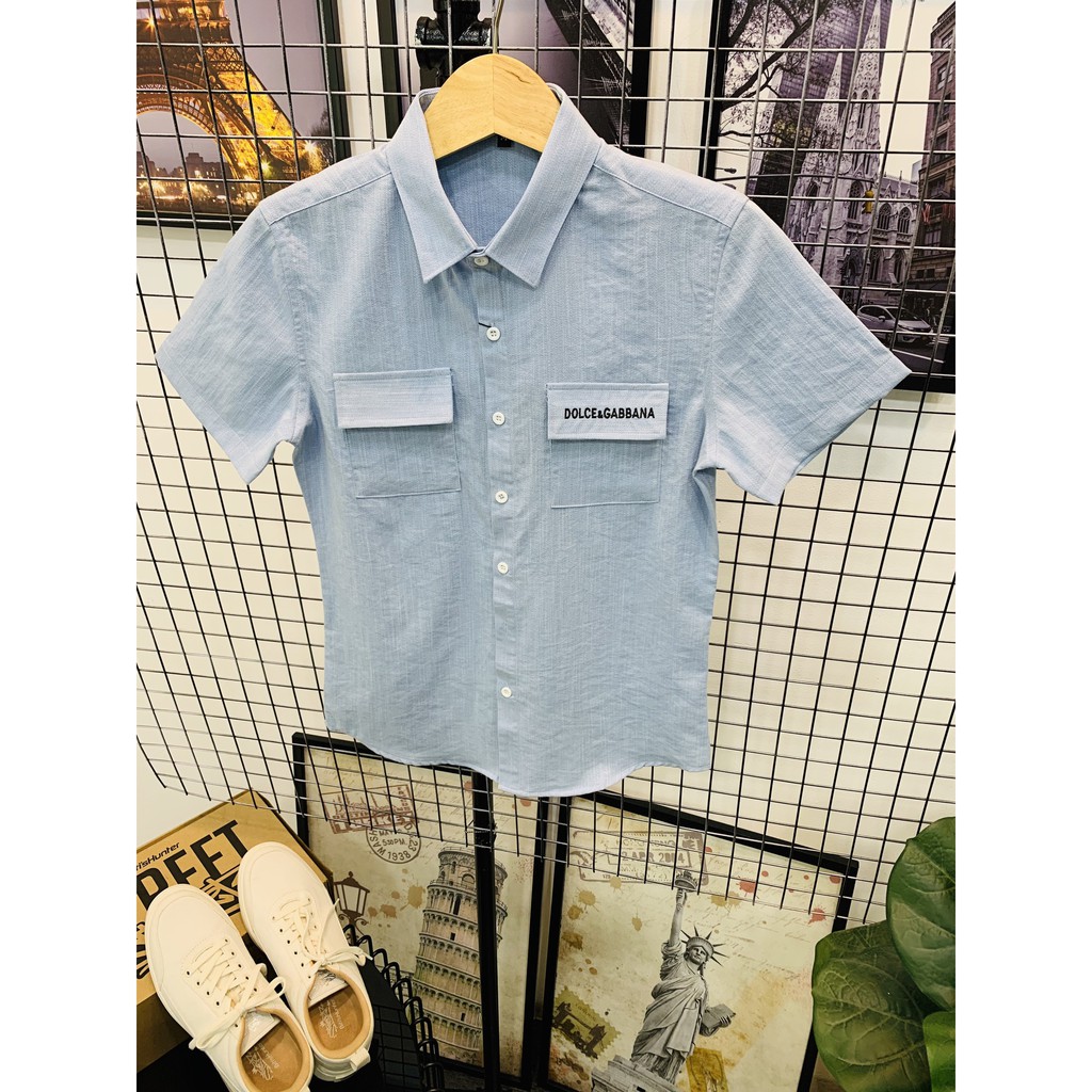 Áo sơ mi nam ngắn tay túi hộp gu xì nhiều màu | BigBuy360 - bigbuy360.vn