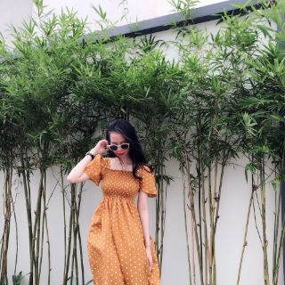 Váy Chấm Bi bo chun