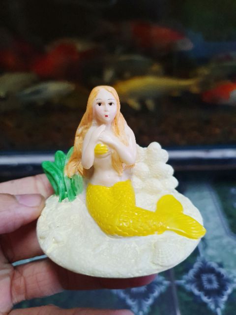 NÀNG TIÊN CÁ TRANG TRÍ HỒ CÁ NON BỘ DÀI 7CM CAO 6CM