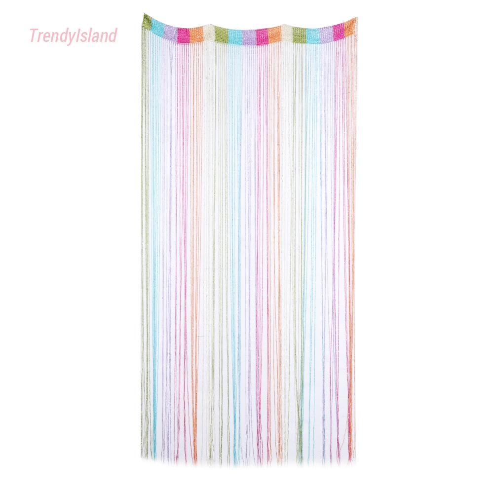 ❤TRE&amp;Living☁ Window Sheer Rèm Valance Drape Silver String Flash Shiny Tua Line Rèm Hộ gia đình Sống