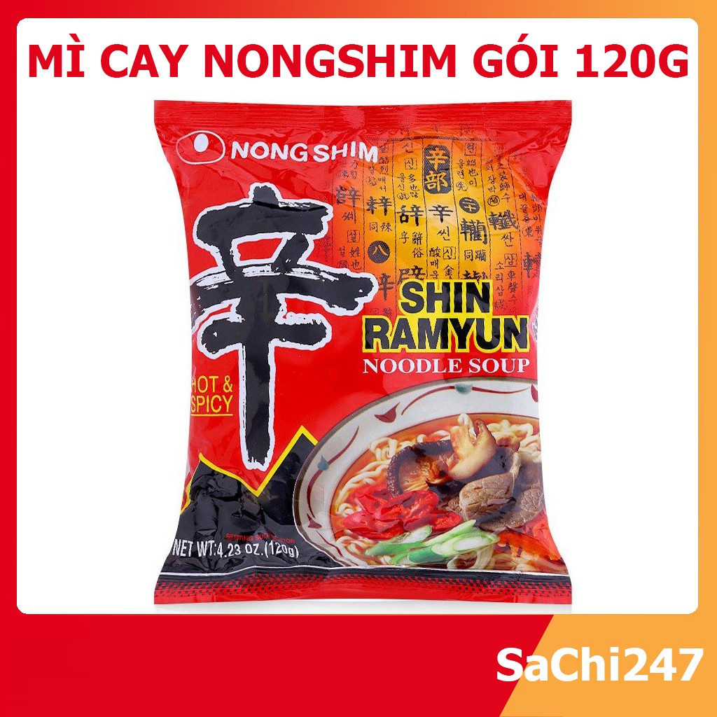 Mì Cay Shin Nongshim Hàn Quốc Vị Truyền Thống 3 Gói, Mỳ Cay SaChi247 M02