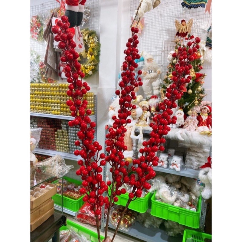 Cành đào đông (cherry) trang trí dài 100cm 12 nhánh