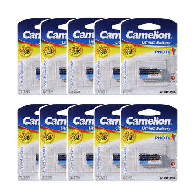 10 Viên CR123 Camelion 3V Lithium Vỉ 1 Viên