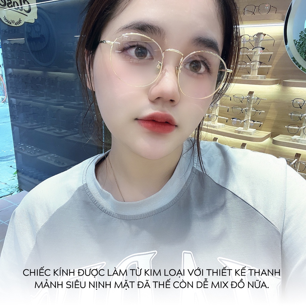 Gọng kính cận loạn EYEGLOW mắt kính tròn chống UV400 và ánh sáng xanh gây hại thiết kế mới 2022 EG5211