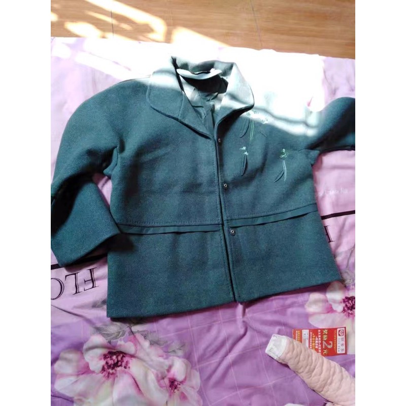 Áo khoác dạ tay lửng thêu hoa dành cho ng trung niên hàng Qc