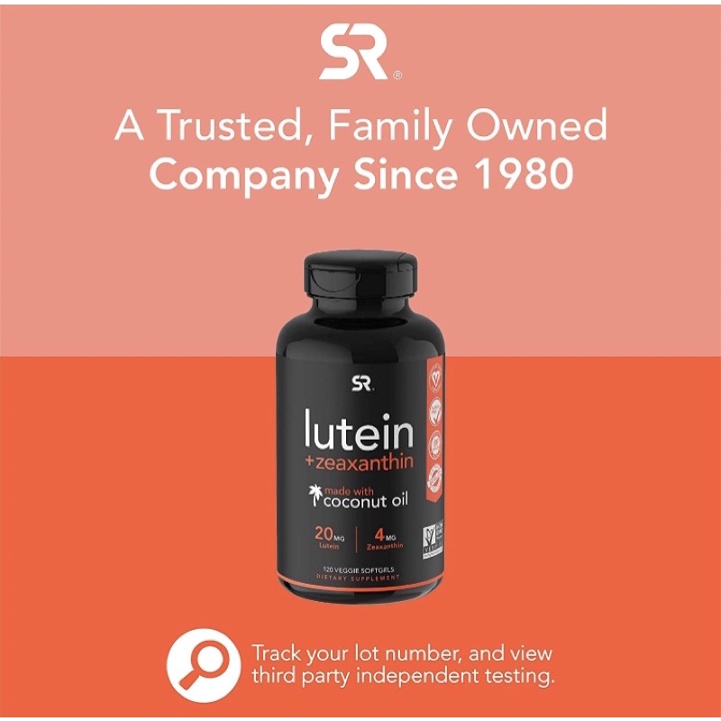 Viên bổ và bảo vệ mắt thuần chay Sports Research Lutein + Zeaxanthin 20mg 120 viên USA