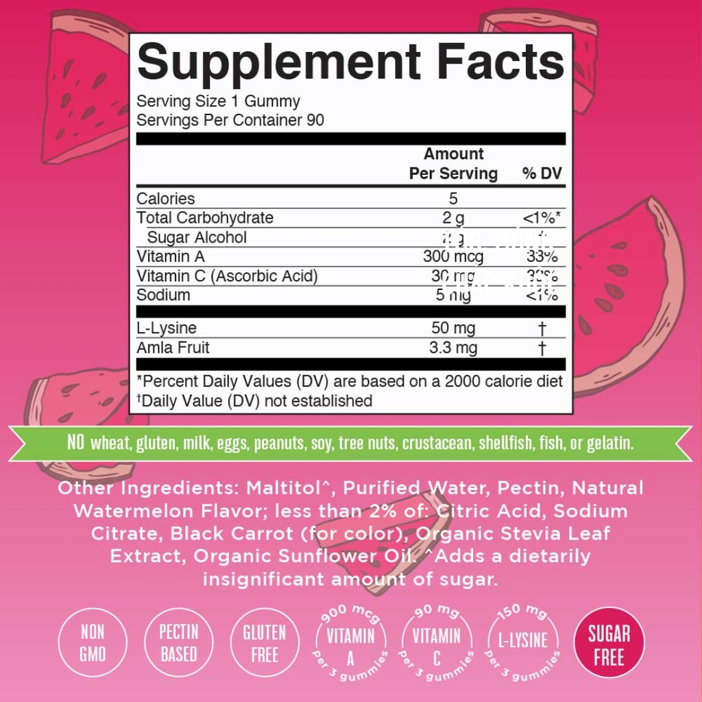 Kẹo vitamin hữu cơ tăng cường Collagen vị dưa hấu MaryRuth 90 viên.