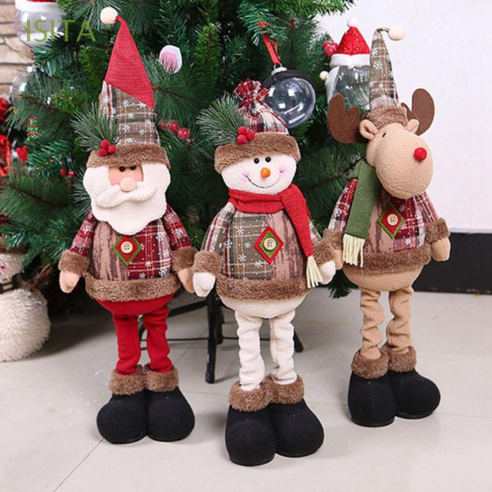 Búp bê nhồi bông trang trí giáng sinh/người tuyết/ông già noel/tuần lộc có thể mở rộng
