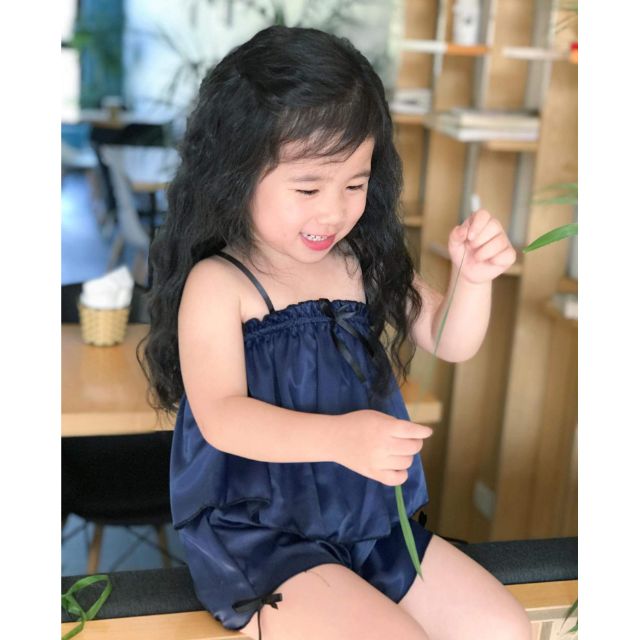Bộ lụa 2 dây  siêu xinh cho bé gái