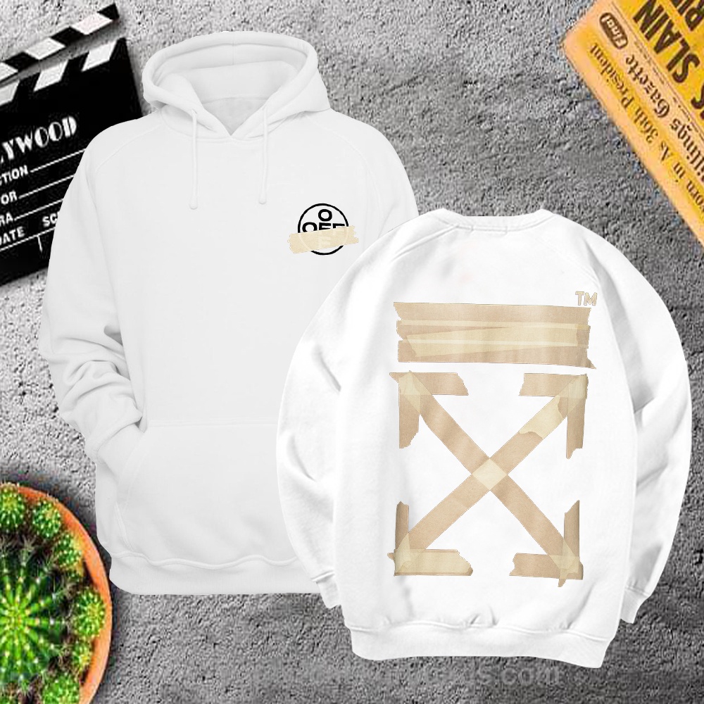 Áo hoodie sweater nỉ off white băng dính unisex form rộng freeship toàn quốc M109 | BigBuy360 - bigbuy360.vn