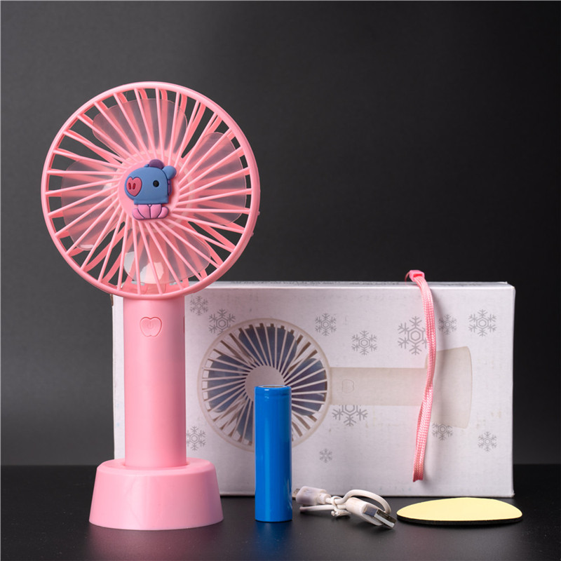 Quạt điện cầm tay mini hình BTS BT21 hoạt hình dễ thương