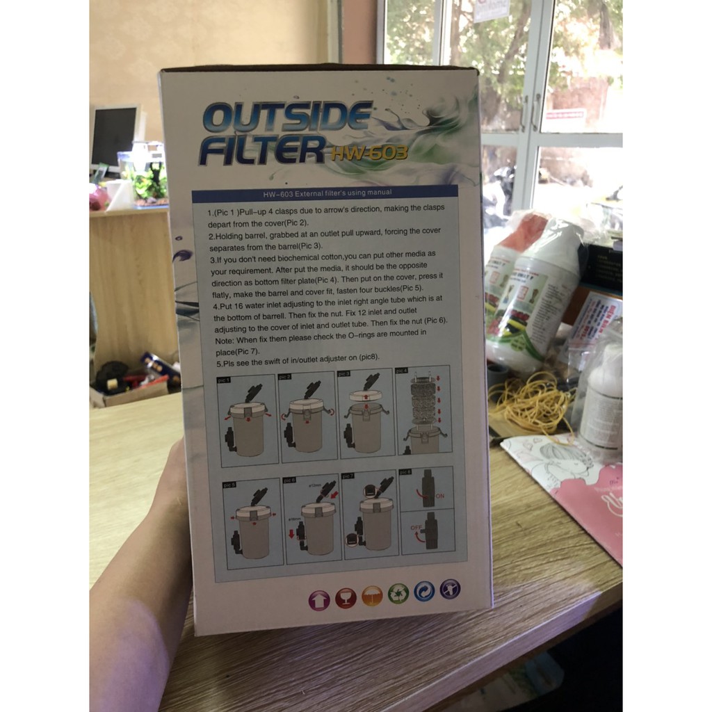 Lọc thùng bể cá HW-603B và lọc phụ HW-603