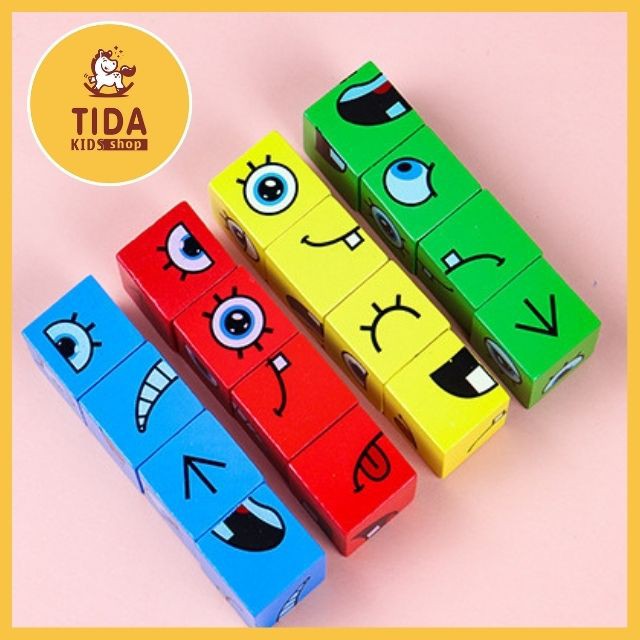 Rubik Biến Thể ⚡ HOT TREND ⚡ Face Change Rubik’s Cube, Rubik Gỗ Mặt Cười Cảm Xúc, Khối Lập Phương Xả Stress, TIDA KIDS