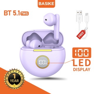 Tai Nghe Bluetooth không dây TWS BASIKE TW87 âm thanh nổi với màn hình 16H sử dụng liên tục