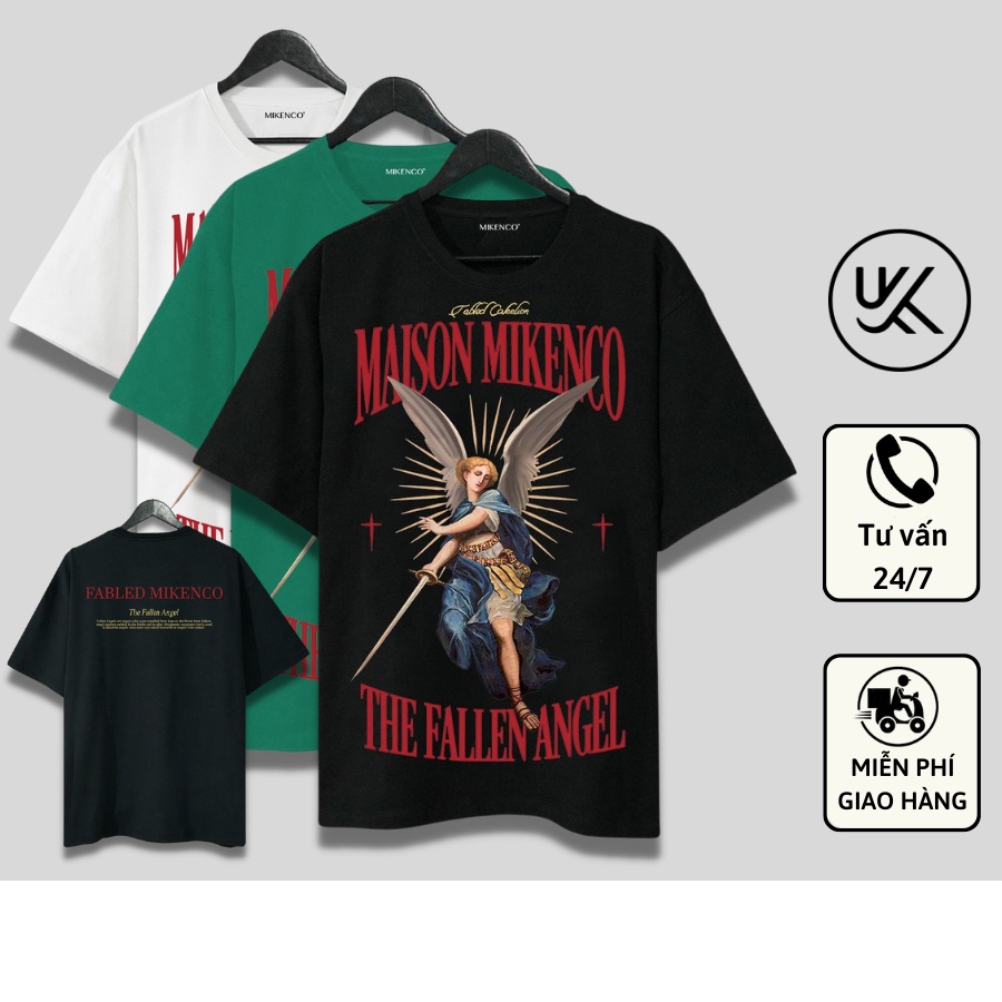 Áo Thun Tay Lỡ MIKENCO FALLEN ANGEL, áo phông unisex Form rộng oversize, chất liệu Cotton. KKIMShop