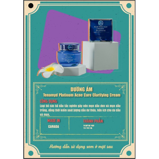 Kem Dưỡng Cho Da Dầu Mụn - TENAMYD Fresh White Sand Platinum Acne Clarifying Cream 60g [CHÍNH HÃNG] | BigBuy360 - bigbuy360.vn