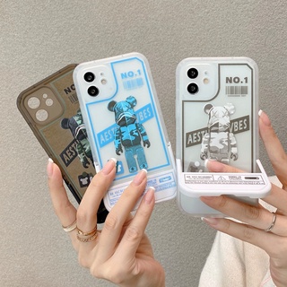 Ốp Điện Thoại Silicon Mềm Trong Suốt Có Giá Đỡ Hình Gấu Cho iPhone 7 8 Plus 11 12 13 Pro MAX X XR XS MAX SE 2020 2022
