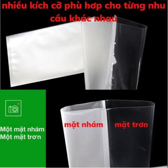 Set 100 Túi Hút Chân Không Một Mặt Nhám, Cuộn và túi đựng thực phẩm 1 mặt nhám, hàng cao cấp, An toàn,