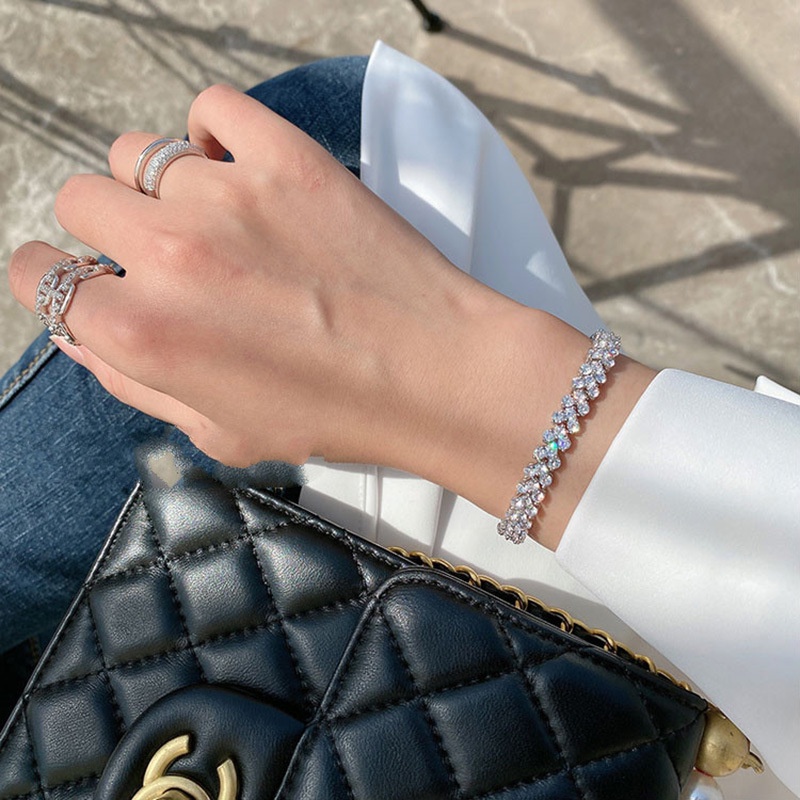 Vòng Tay Đính Đá Zircon Đơn Giản Thời Trang Sang Trọng Cho Nữ