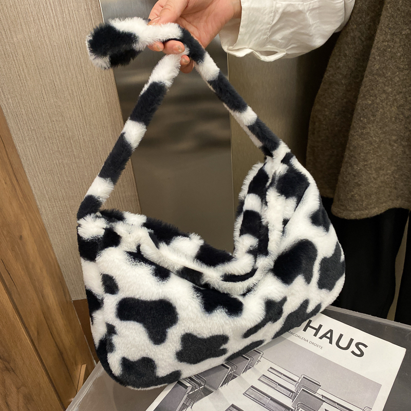 Túi xách IELGY đeo chéo vai in họa tiết bò sữa cá tính cho nữ