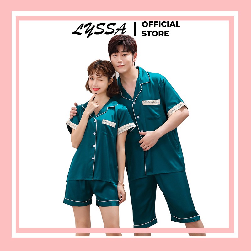 Bộ đồ ngủ đôi Pijama nam nữ ngắn tay chất liệu lụa băng cao cấp LYSSA nhiều màu sắc BNN003