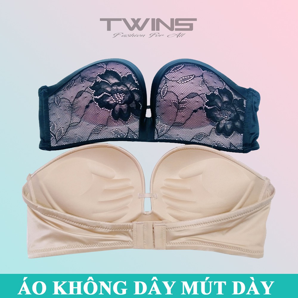 Áo ngực không dây nữ mút dày nâng ngực không gọng viền silicon chống tụt Đài Loan size 32-34-36-38 mặc áo đầm hở vai