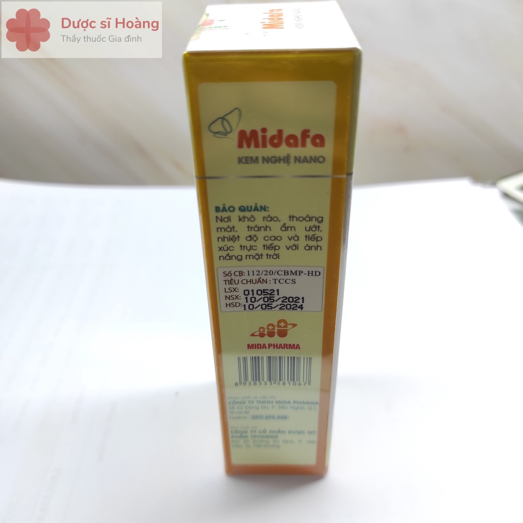 Kem Nghệ Nano MIDA - Hết Mụn, Mờ Sẹo Thâm, Sáng Da - Acne Cream -Tuýp 25g