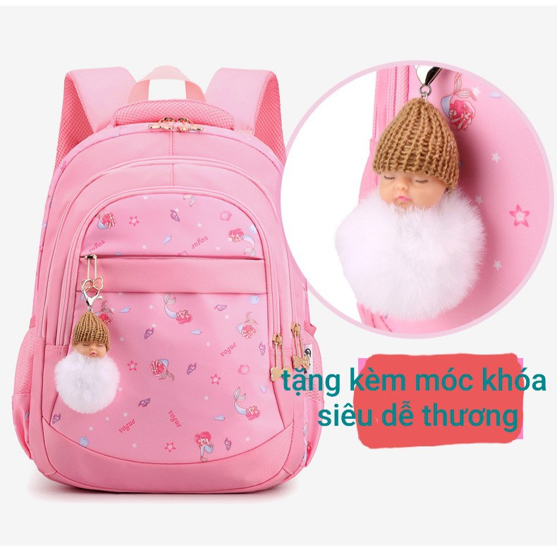 Balo đi học bé gái siêu nhẹ không tặng kèm móc khóa