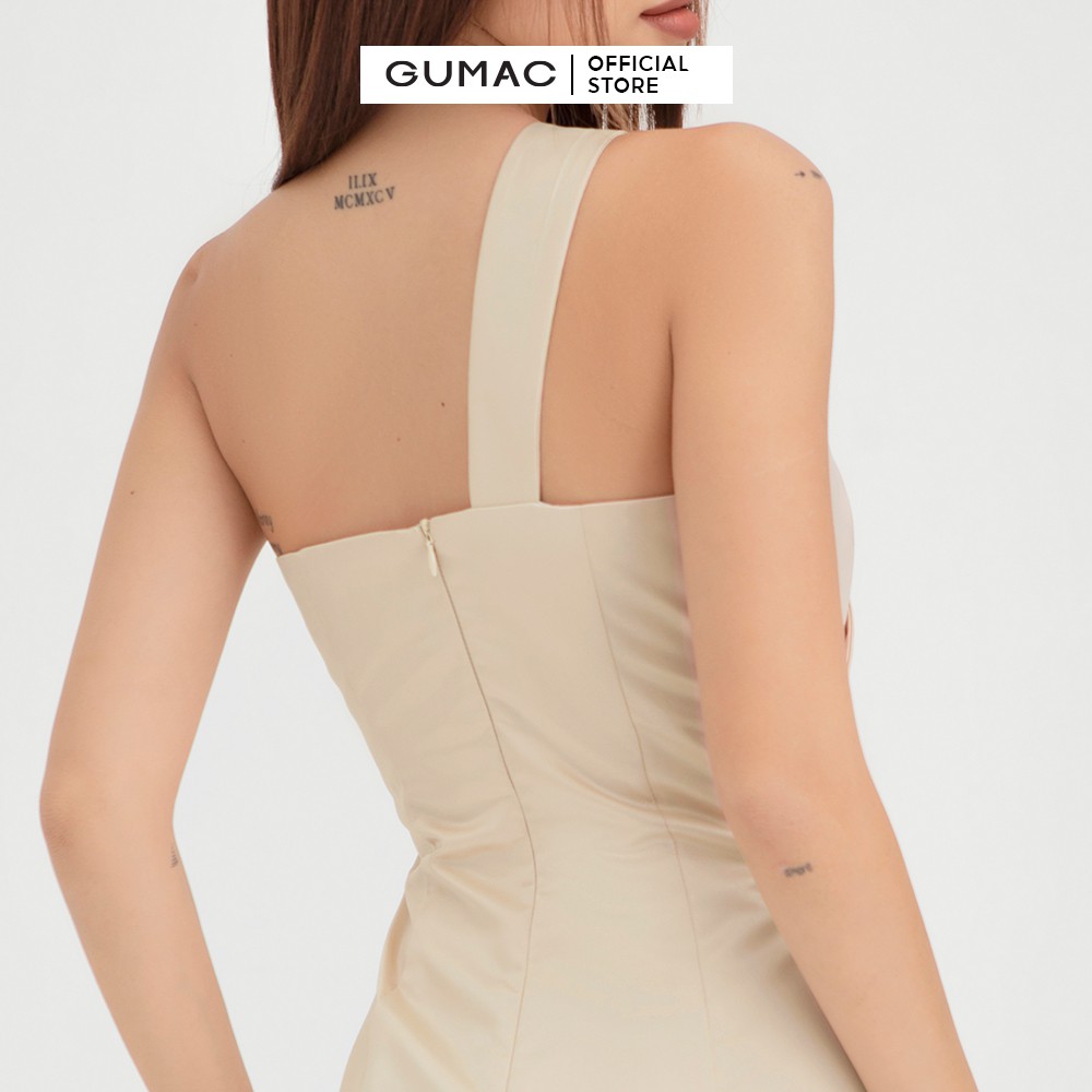 [Mã MABR07062 giảm 8% tối đa 50K đơn từ 249K] Đầm nữ sexy 8 mảnh nơ ngực GUMAC dáng ôm body màu nude cá tính DB484 | BigBuy360 - bigbuy360.vn