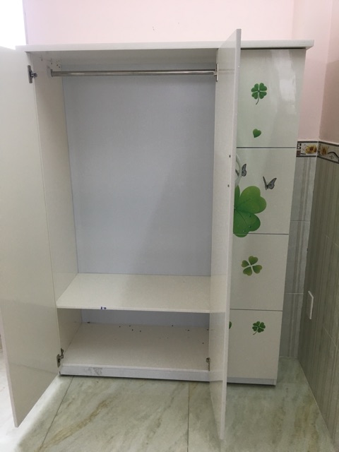 Tủ áo nhựa đài loan 115x cao 1m65 tranh 3D